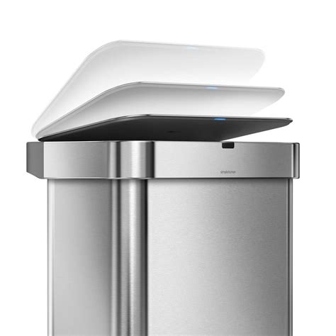 Mülleimer mit Sensor und Sprachsteuerung rechteckig 58 L Edelstahl simplehuman KitchenShop