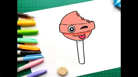 Como Dibujar Una Paleta De Caramelo Kawaii How To Draw A Lollipop