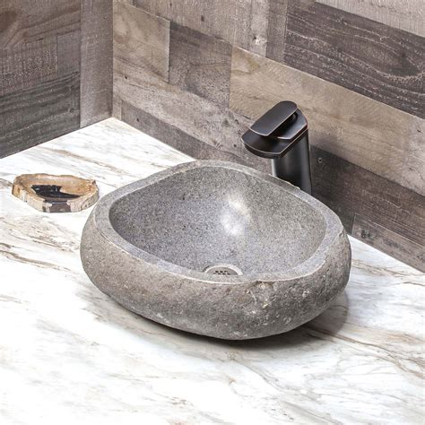 River Stone Vessel Sink Bathroom Fixtures Decora Loft