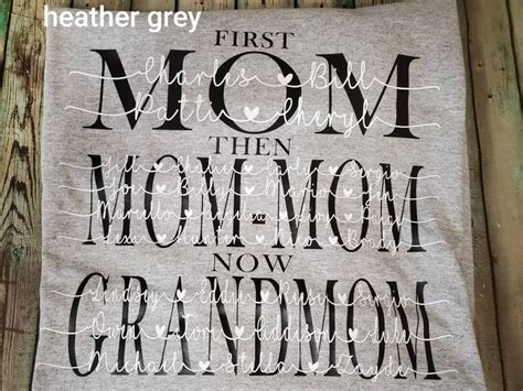 First Mom Then Grandma Now Great Grandma Tshirt Personalized Etsy Uk