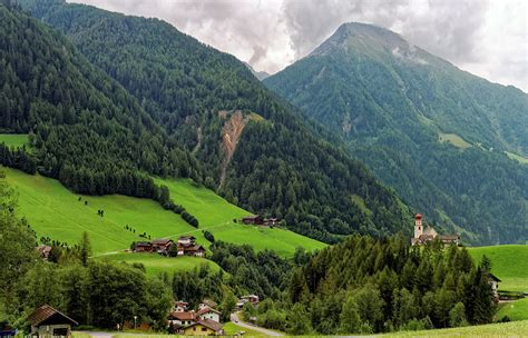 Italy Scenery Mountains Forests Houses Grasslands Small Towns