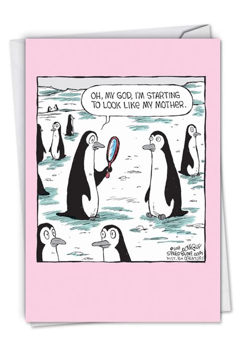 Penguin Daughter Funny Mothers Day Paper Greeting Card