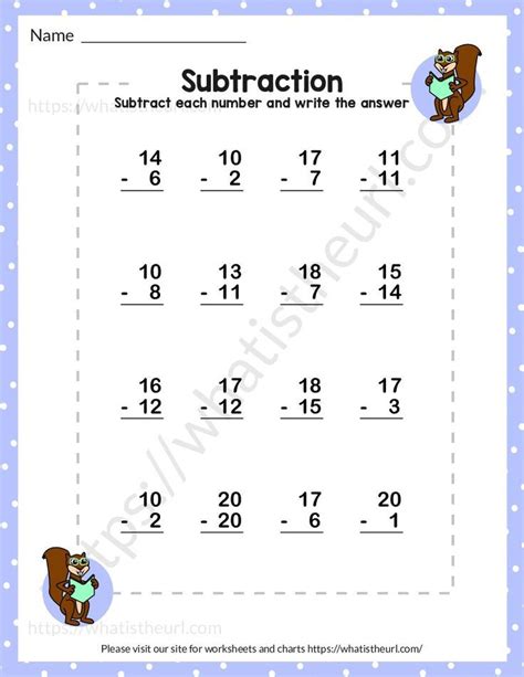The Subtraction Worksheet For Students To Practice Subtraction With Numbers