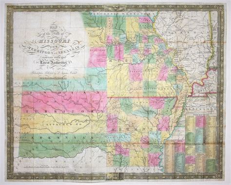 Map Of The State Of Missouri And Territory Of Arkansas S A Mitchell