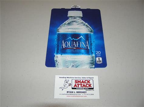 1 Dixie Narco Aquafina 20oz “bottle” Vend Label Card Snack Attack