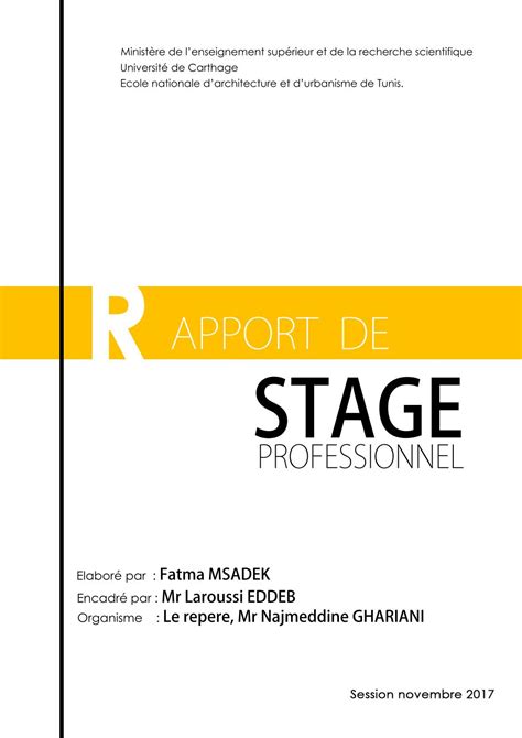 Rapport De Stage Professionnel Fatma Msadek By Fatmamsadek Issuu