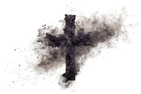 Cross Made Of Ashes Ash Wednesday Lent Season Vintage Abstract