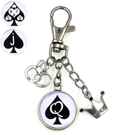 buy queen of spades slave bbc swinger fetish cuckold cuck keychain art dome