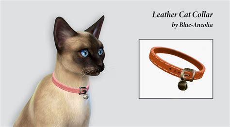 Blue Ancolia Sims Pets Sims 4 Pets Leather Cat Collars