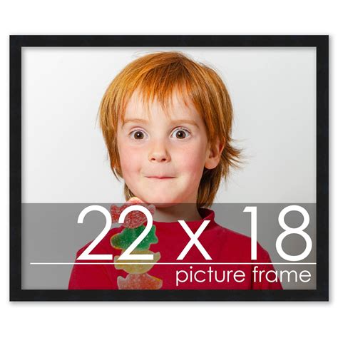 22x18 Contemporary Black Complete Wood Picture Frame With Uv Acrylic