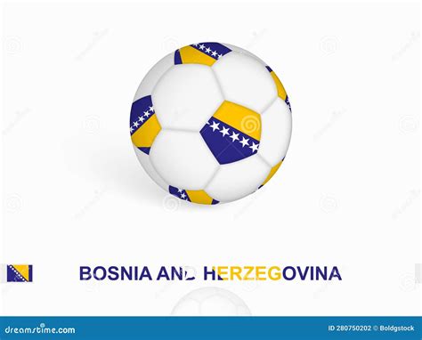 soccer ball with the bosnia and herzegovina flag football sport equipment stock vector