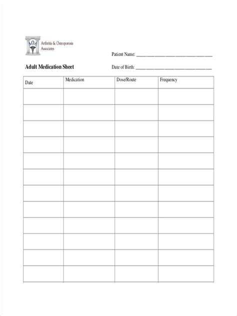 Free 10 Medication Sheet Examples And Samples In Pdf Doc With Med