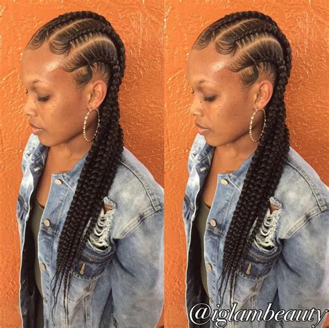 More ideas for feed in braids in cornrow styles. Clean feed ins by @iglambeauty - Black Hair Information | Hair styles, African braids hairstyles ...