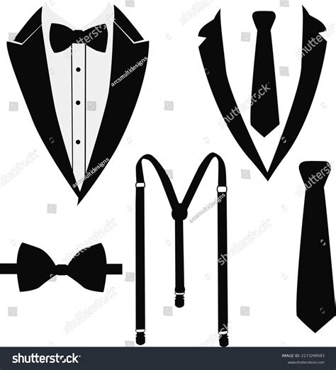 Tuxedo Suspenders Silhouette Vector Bundle Stock Vector Royalty Free