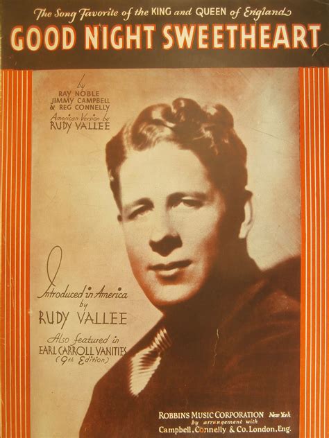 Good Night Sweetheart 1931 Rudy Vallee Ray Noble Jimmy Campbell Sheet Music