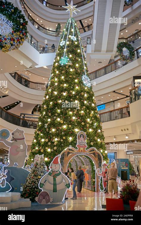 Christmas Tree And Xmas Decorations At Central Festival Shopping Mall