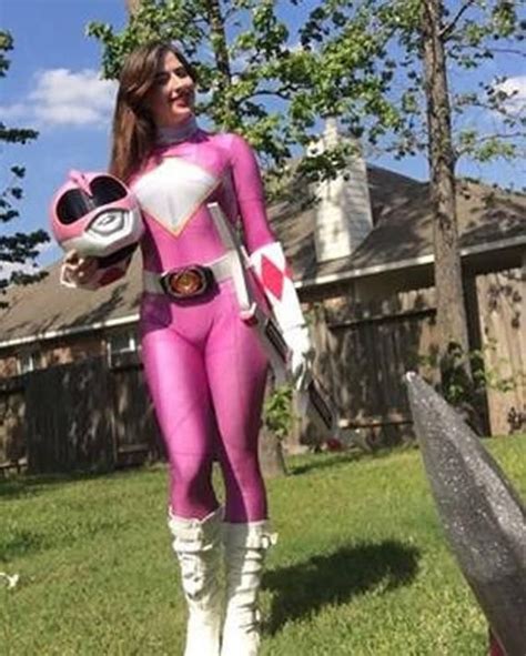Pink Ranger Bodysuit Ladies Girls Cosplay Costume Now With Image 3