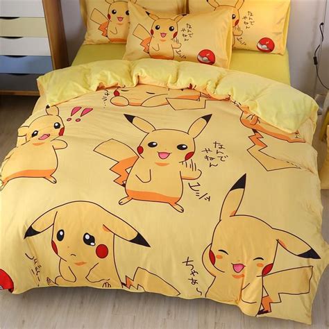 Lovely Pikachu Bedding Set Pn1782 Kawaii Bedroom Cute Bed Sheets