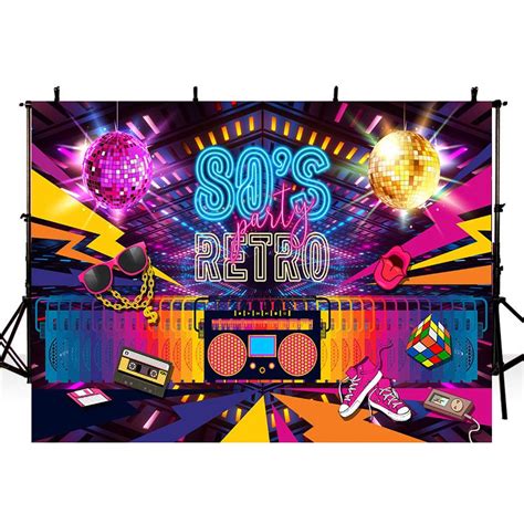 80s Party Backdrop Disco Theme Retro Style Photo Backdrop 80s Birthday