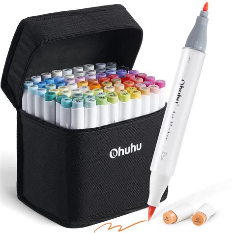 Buy Ohuhu 72 Colors Alcohol Markers Brush And Fine Double Tipped Sketch