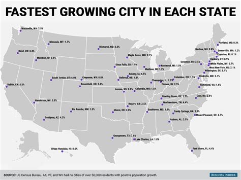 Fastest Growing City In Every State Business Insider