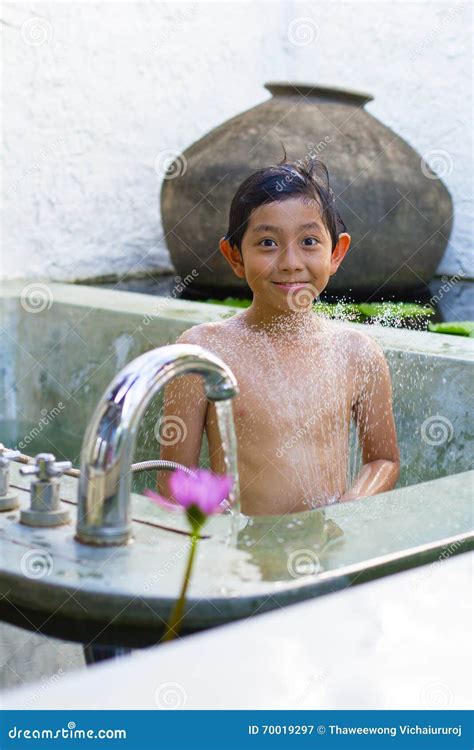 Asian Boy Shower Stock Image Image Of Shower Summer