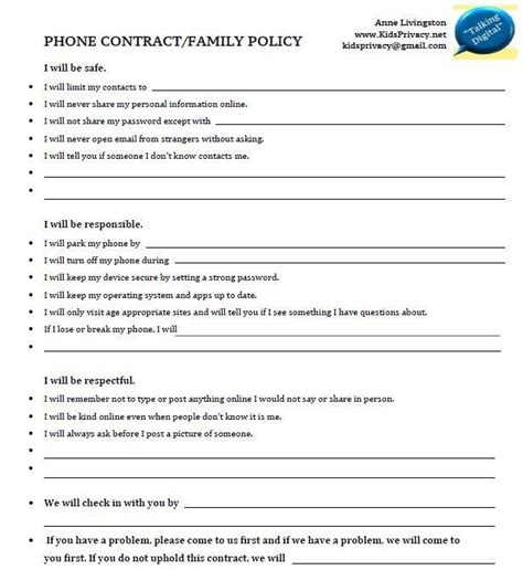 Teenager Contract With Parents Template New Best 25 Cell Phone Contract