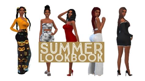 Summer Lookbook The Sims 4 Sim Cc Links Youtube