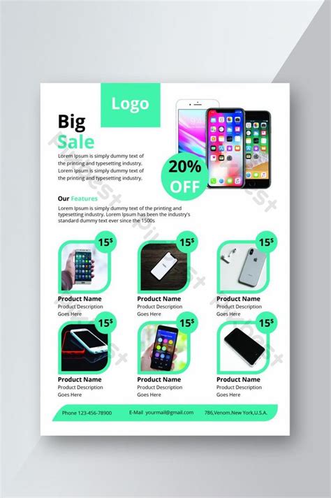 Product Flyer Design For Mobile Phone Big Sale Promotion Psd Free