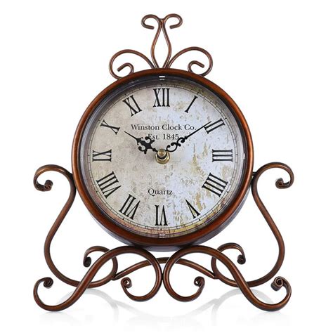 European Retro Wrought Iron Table Clock Living Room Creative Clock