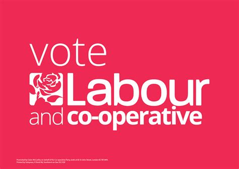 Vote Labour And Co Operative A4 Posters Co Operative Party