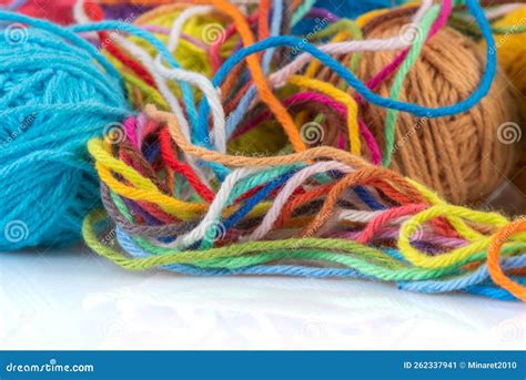 Colorful Woolen Yarn Balls Stock Image Image Of Wool 262337941