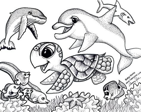 Cute Sea Animal Coloring Pages At Free Printable