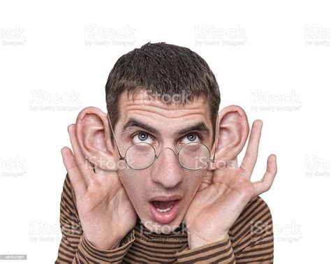 Man Listening With Big Ears Stock Photo Download Image Now Ear