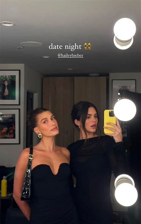Kendall Jenner And Hailey Bieber Wore Matching Lbds For A Girls Night Out
