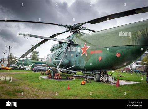 Old Mil Mi6 Soviet Military Heavy Transport Helicopter Stock Photo