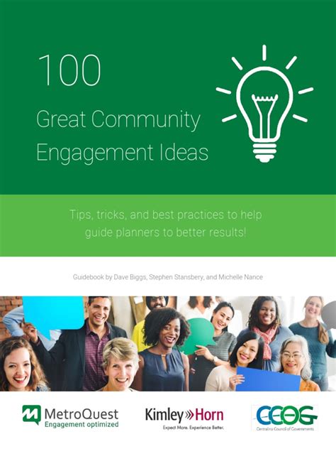 Guidebook 100 Great Community Engagement Ideas Pdf Community
