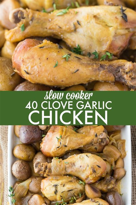 Slow Cooker 40 Clove Garlic Chicken Simply Stacie