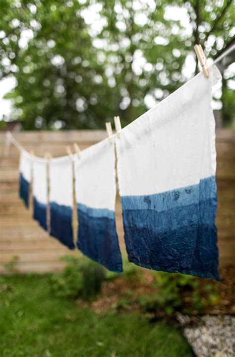 Diy Dip Dye Indigo Linen Napkins Fresh Exchange