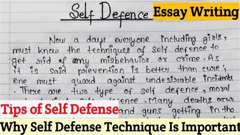 Importance Of Self Defence Essay Paragraph On Self Defence Line