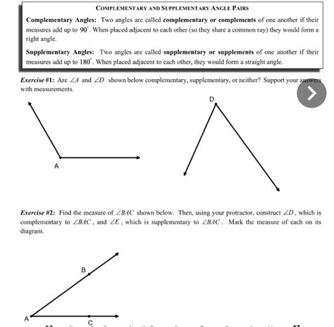 Solved Complementary And Supplementary Angle Pairs