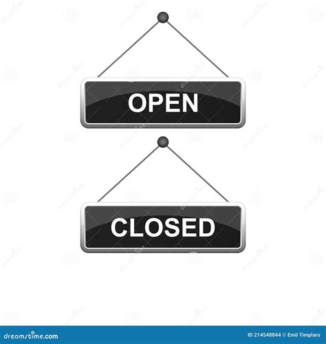 Open And Closed Sign Vector Design Illustration Stock Vector