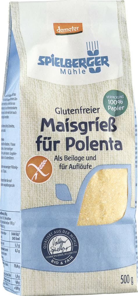 Spielberger mühle hier kannst du leckeres einkaufen! Spielberger Mühle Polenta (Maisgrieß), demeter glutenfrei ...