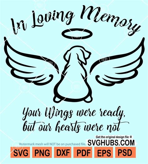 In Loving Memory Svg Dog Svg Memory Day Svg Memory Angel Wings Svg