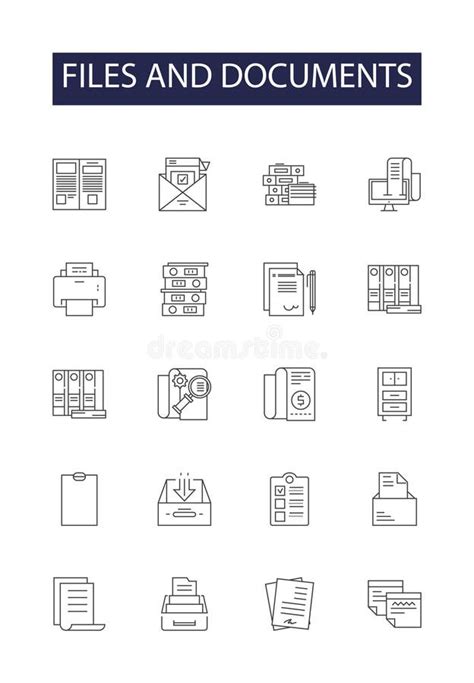 Files And Documents Line Vector Icons And Signs Document File Office