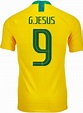 2018/19 Nike Gabriel Jesus Brazil Home Match Jersey | Camisas de ...