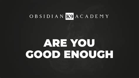 are you good enough obsidian k9 academyobsidian k9 academy