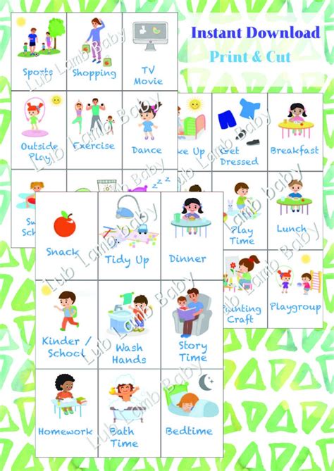 Free Printable High Scope Daily Routine Cards