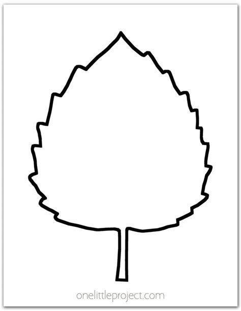 Leaf Template Free Printable Leaf Outlines One Little Project