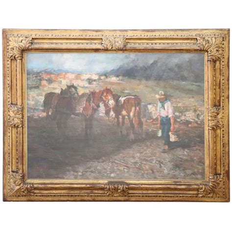 19th Century Important Italian Artist Oil Painting On Canvas Landscape